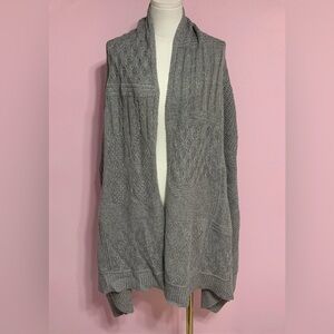 NWT $145 Tommy Bahama Gray Cable Knit Wrap w/ Cover